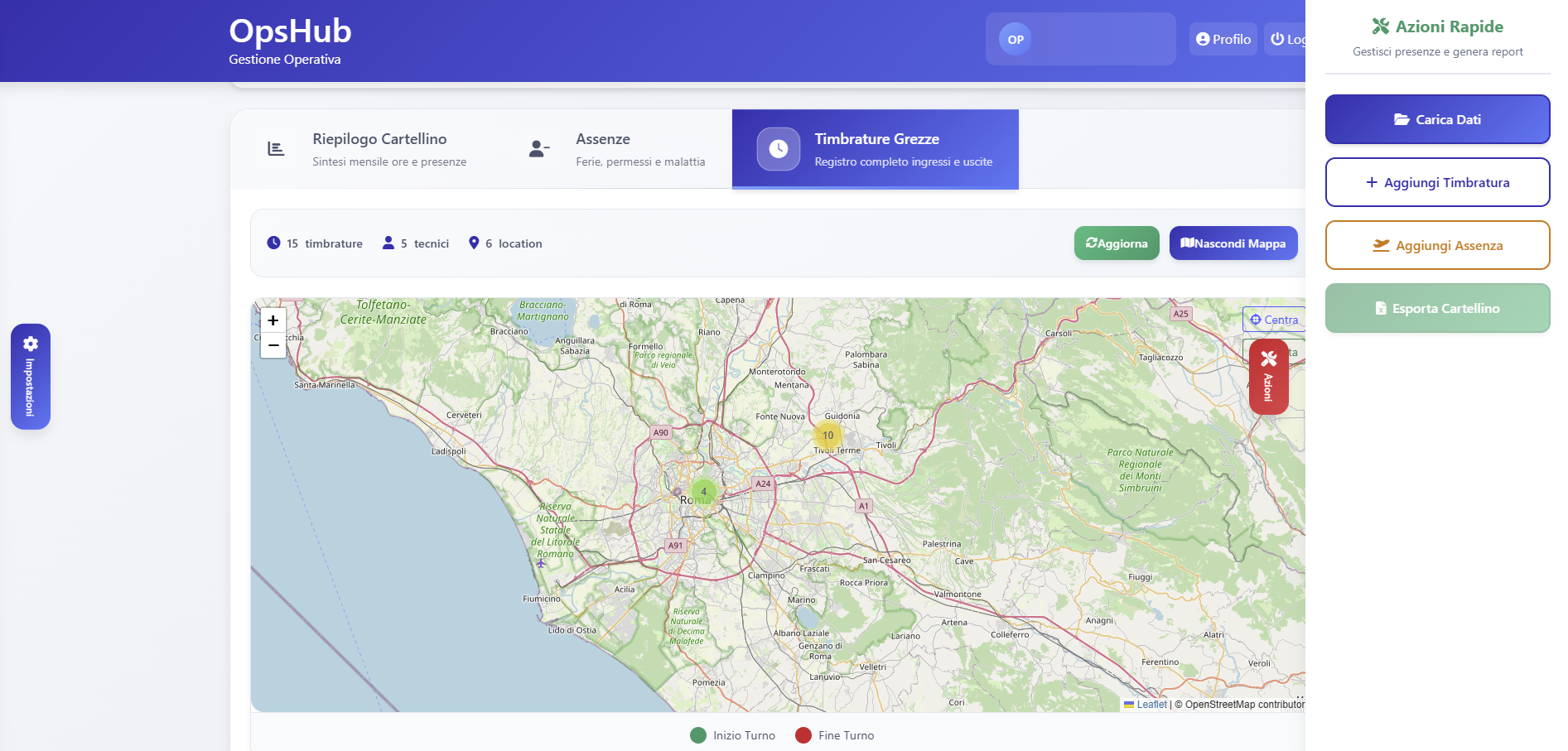 Anteprima gestione pallet e contatori gas OpsHub